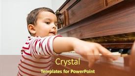  Presentation with piano - Amazing presentation theme having litlle-boy-playing-the-piano backdrop and a red colored foreground