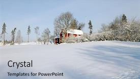  Presentation with winter ice - Cool new theme with littele-red-cottage-snow backdrop and a lemonade colored foreground