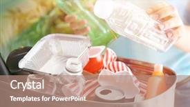  Presentation with recycling paper - Beautiful presentation featuring litter bin closeup recycling backdrop and a coral colored foreground