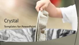  Presentation with recycle glass waste for recycling - Audience pleasing slide deck consisting of litter bin outdoors closeup recycling backdrop and a soft green colored foreground