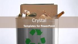  Presentation with bin - Amazing PPT layouts having litter bin with garbage on white background backdrop and a coral colored foreground