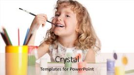  Presentation with sound pain child - Colorful slide set enhanced with littl child drawing paint isolated backdrop and a  colored foreground