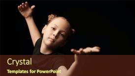  Presentation with black children - PPT theme with little-actress-portrait background and a tawny brown colored foreground