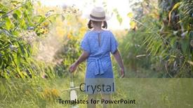  Presentation with lantern - Slides enhanced with little-adorable-girl-walking background and a yellow colored foreground