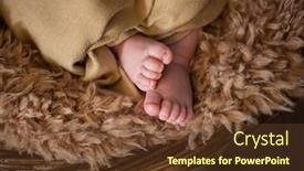  Presentation with new baby - Audience pleasing presentation consisting of little-adorable-legs-of-newborn backdrop and a tawny brown colored foreground