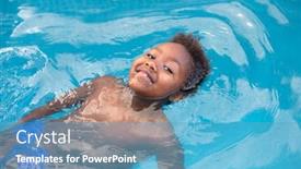  Presentation with summer - Audience pleasing presentation design consisting of little-african-child-enjoying backdrop and a teal colored foreground