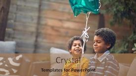  Presentation with sister - Cool new presentation with little-afro-american-brother backdrop and a coral colored foreground