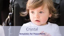  Presentation with mom baby - Presentation having little and very beautiful baby girl sitting in the pram and waiting for mom background and a sky blue colored foreground