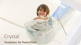  Presentation with glass - Presentation theme consisting of little-arab-boy-on-glass background and a lemonade colored foreground