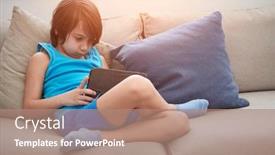  Presentation with technology education - Audience pleasing PPT layouts consisting of little-arabian-boy-sitting backdrop and a coral colored foreground