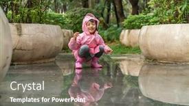  Presentation with little asian girl receiving vaccination - Beautiful theme featuring little-asian-girl-wearing-pink backdrop and a gray colored foreground