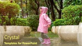  Presentation with rain - Amazing slide deck having little-asian-girl-wearing-pink backdrop and a coral colored foreground