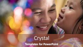  Presentation with family tree - PPT layouts consisting of little-asian-girl-with-mom background and a tawny brown colored foreground