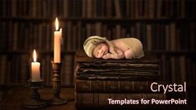  Presentation with sleeping baby - Audience pleasing PPT layouts consisting of little-baby-boy-sleeping backdrop and a wine colored foreground