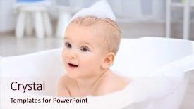  Presentation with shampoo - Beautiful presentation theme featuring little baby boy washing backdrop and a lemonade colored foreground