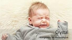  Presentation with baby crying - Cool new slide deck with little baby crying on classic backdrop and a  colored foreground