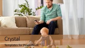  Presentation with baby blocks - Colorful slide deck enhanced with little baby daughter play backdrop and a coral colored foreground