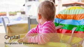  Presentation with baby lung - Cool new PPT theme with little baby girl eating lunch backdrop and a  colored foreground
