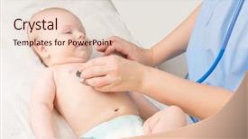 Presentation with baby medical - Theme having little baby girl with doctor background and a light gray colored foreground