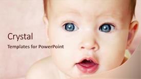  Presentation with baby girl - PPT theme consisting of little baby girl background and a lemonade colored foreground