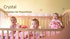  Presentation with baby - Colorful presentation enhanced with little baby girls in crib backdrop and a cream colored foreground