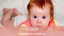 Presentation with wide - Presentation design with little baby in prone position background and a coral colored foreground