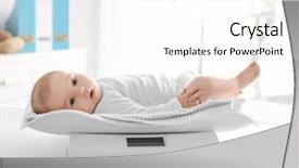  Presentation with cute baby - Presentation consisting of little baby lying on scales background and a cream colored foreground