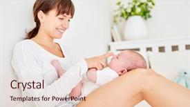  Presentation with mother and baby - Cool new presentation theme with little baby on the lap backdrop and a lemonade colored foreground