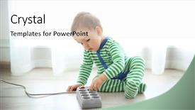  Presentation with power - Amazing slide deck having little baby playing with electric backdrop and a white colored foreground