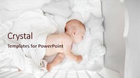  Presentation with baby sleeping - Presentation theme enhanced with little baby sleeping in crib background and a lemonade colored foreground