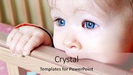  Presentation with rail - Presentation having little baby standing in crib background and a lemonade colored foreground