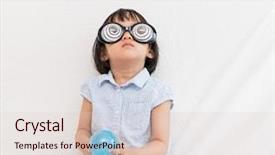  Presentation with baby - PPT layouts with little baby with funny glasses background and a  colored foreground