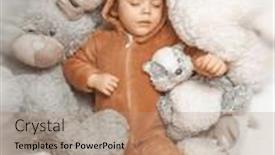  Presentation with baby bear - Slide deck consisting of little-baby-with-outstretched-hands background and a coral colored foreground