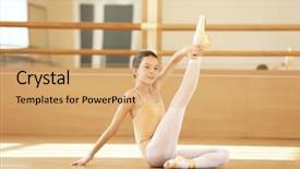  Presentation with dance - Cool new PPT theme with little ballerina training in dance backdrop and a  colored foreground