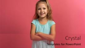  Presentation with pink blue - Amazing PPT layouts having little-beautiful-child-girl backdrop and a red colored foreground