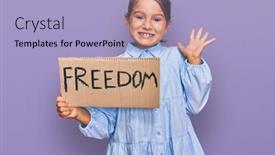  Presentation with freedom - PPT theme enhanced with little-beautiful-girl-holding-freedom background and a light blue colored foreground