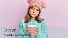  Presentation with pink simple - Cool new slide deck with little-beautiful-girl-holding-pink backdrop and a light blue colored foreground