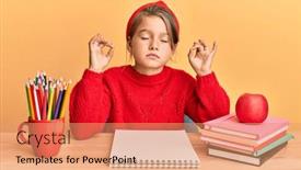  Presentation with classroom - Audience pleasing slides consisting of little-beautiful-girl-sitting backdrop and a coral colored foreground