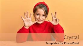  Presentation with clothing wooden clothes hanger object - Presentation featuring little-beautiful-girl-wearing-casual background and a coral colored foreground