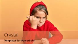  Presentation with clothes - Beautiful PPT theme featuring little-beautiful-girl-wearing-casual backdrop and a coral colored foreground