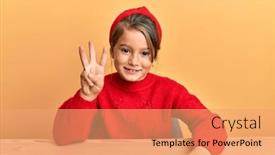  Presentation with clothes - Colorful presentation design enhanced with little-beautiful-girl-wearing-casual backdrop and a coral colored foreground