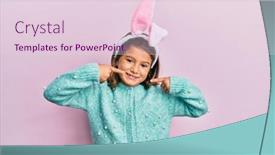  Presentation with easter - Slides having little-beautiful-girl-wearing-cute background and a lemonade colored foreground