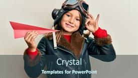  Presentation with pilot - Colorful presentation enhanced with little-beautiful-girl-wearing-pilot backdrop and a tawny brown colored foreground