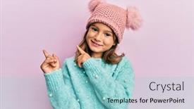  Presentation with wool - Beautiful slide set featuring little-beautiful-girl-wearing-wool backdrop and a light blue colored foreground