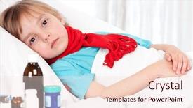  Presentation with red medical - PPT theme having little beautiful girl with red background and a lemonade colored foreground