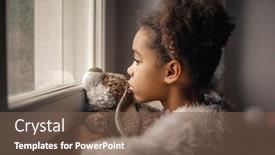  Presentation with black girl - Colorful slide deck enhanced with little-black-girl-looking-out backdrop and a tawny brown colored foreground