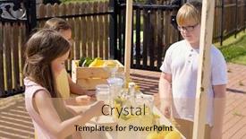  Presentation with lemonade - Beautiful presentation featuring little-blond-boy-standing backdrop and a coral colored foreground