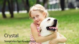  Presentation with dog park - Slide deck featuring little blond girl with her background and a yellow colored foreground