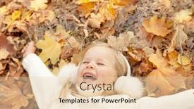  Presentation with maple leaves - Slide set consisting of little-blonde-girl-portrait-lying background and a lemonade colored foreground