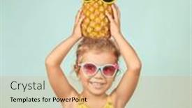  Presentation with pineapple - Presentation featuring little-blonde-girl-with-sunglasses background and a coral colored foreground
